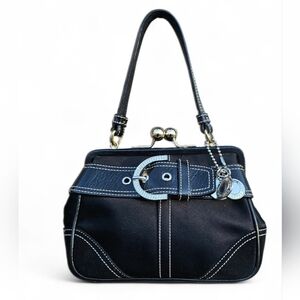 Coach Y2k Black Handbag with Silver